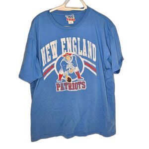 New England Patriots Throwback T-Shirt | Junk Food Men's 2XL | Blue Pat Patriot